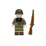 U.S. Army Ranger Rifleman equipped for the D-Day invasion of Normandy from World War II - Custom Printed Brick Block Figure