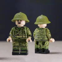 the back and front of Minifigure - North Vietnamese Army (NVA) Viet Cong soldier from the Vietnam War (LEGO Compatible) the back and front of Minifigure - North Vietnamese Army (NVA) Viet Cong soldier from the Vietnam War (LEGO Compatible)