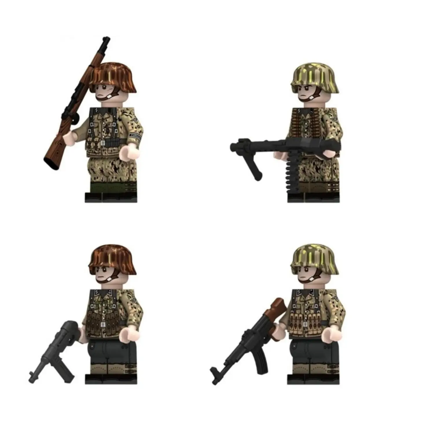 the left view of German 12th SS Panzer Division Hitlerjugend Infantry Squad (Pea Dot Camo) WWII – Custom Printed Brick Block Figure The Left View Of German 12th Ss Panzer Division Hitlerjugend Infantry Squad (pea Dot Camo) Wwii – Custom Printed Brick Block Figure
