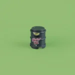 Grey Premium Motor Oil Drum - Custom 3D Printed Miniature Accessory Parts Pieces for Brick Block Figures