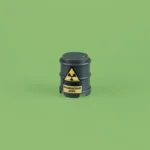 Grey Radioactive Waste Barrel - Custom 3D Printed Miniature Accessory Parts Pieces for Brick Block Figures