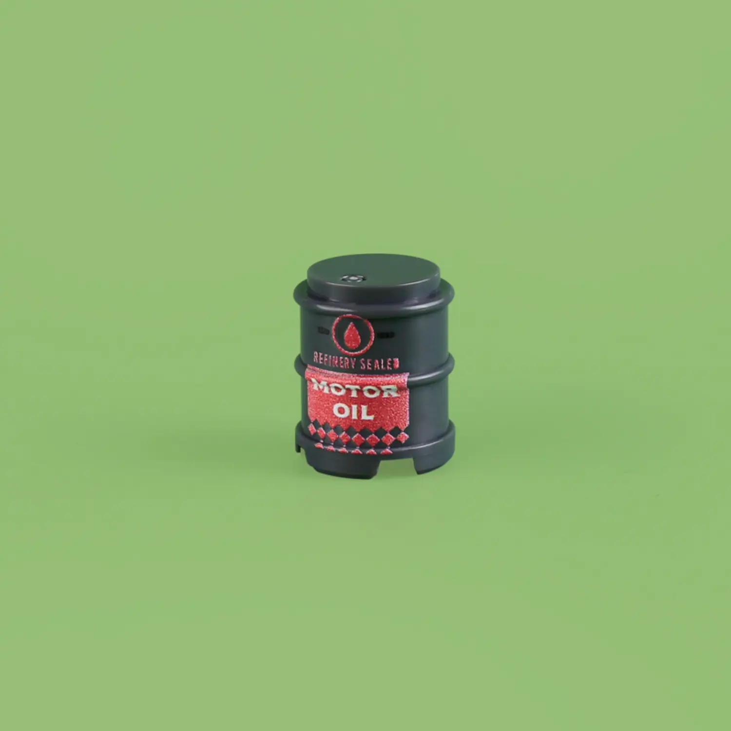 Custom Piece Miniature – Grey Refinery Sealed Motor Oil Drum – 3D Print for LEGO Minifigure