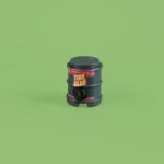 Grey Tire Glue Industrial Drum - Custom 3D Printed Miniature Accessory Parts Pieces for Brick Block Figures