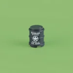 Grey U.S. Army Gasoline Drum (84 Octane) - Custom 3D Printed Miniature Accessory Parts Pieces for Brick Block Figures