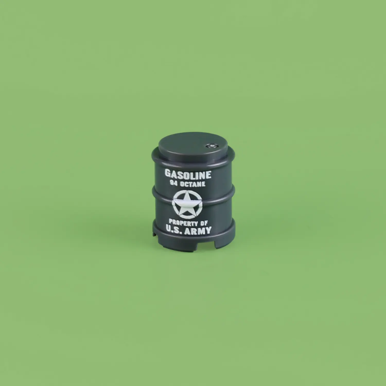 Custom Piece Miniature – Grey U.S. Army Gasoline Drum (84 Octane) – 3D Print for LEGO Minifigure Custom Piece Miniature – Grey U.S. Army Gasoline Drum (84 Octane) – 3D Print for LEGO Minifigure