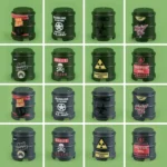 Military Oil Drums & Chemical Barrels - Custom 3D Printed Miniature Accessory Parts Pieces for Brick Block Figures
