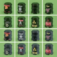 Custom Piece Miniature – Military Oil Drums & Chemical Barrels – 3D Print for LEGO Minifigure Custom Piece Miniature – Military Oil Drums & Chemical Barrels – 3D Print for LEGO Minifigure