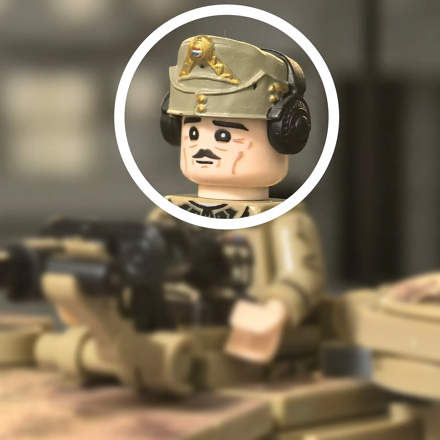 Custom Piece Miniature – WWII Hungarian Tank Commander Cap with Headset – 3D Print for LEGO Minifigure