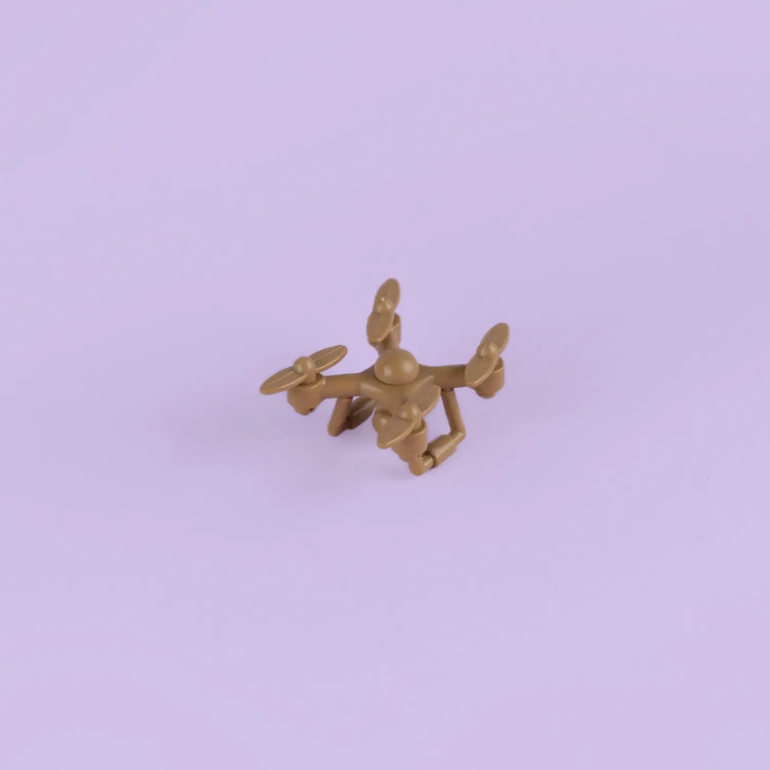 Custom Piece – Military Tactical Quadcopter Unmanned Aerial Vehicle (UAV) Drone tan (desert sand) – 3D Print for LEGO Minifigure
