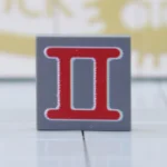 Custom Printed tile – German A7V Tank Tactical Number Tile (Roman Numeral “II”) - Custom 3D Printed Miniature Accessory Parts Pieces for Brick Block Figures