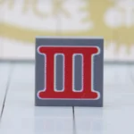 Custom Printed tile – German A7V Tank Tactical Number Tile (Roman Numeral “III”) - Custom 3D Printed Miniature Accessory Parts Pieces for Brick Block Figures