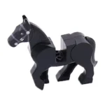 Black Military Warhorse (Heavy Cavalry / Stealth Mount) - Custom Printed Brick Block Figure