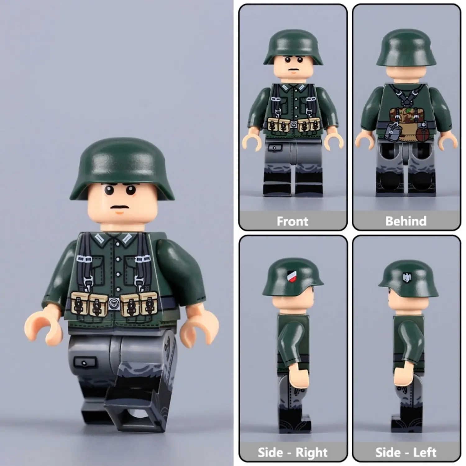 Minifigure - German Army (Heer) Infantryman from the early stages of World War II (LEGO Compatible) Minifigure - German Army (Heer) Infantryman from the early stages of World War II (LEGO Compatible)