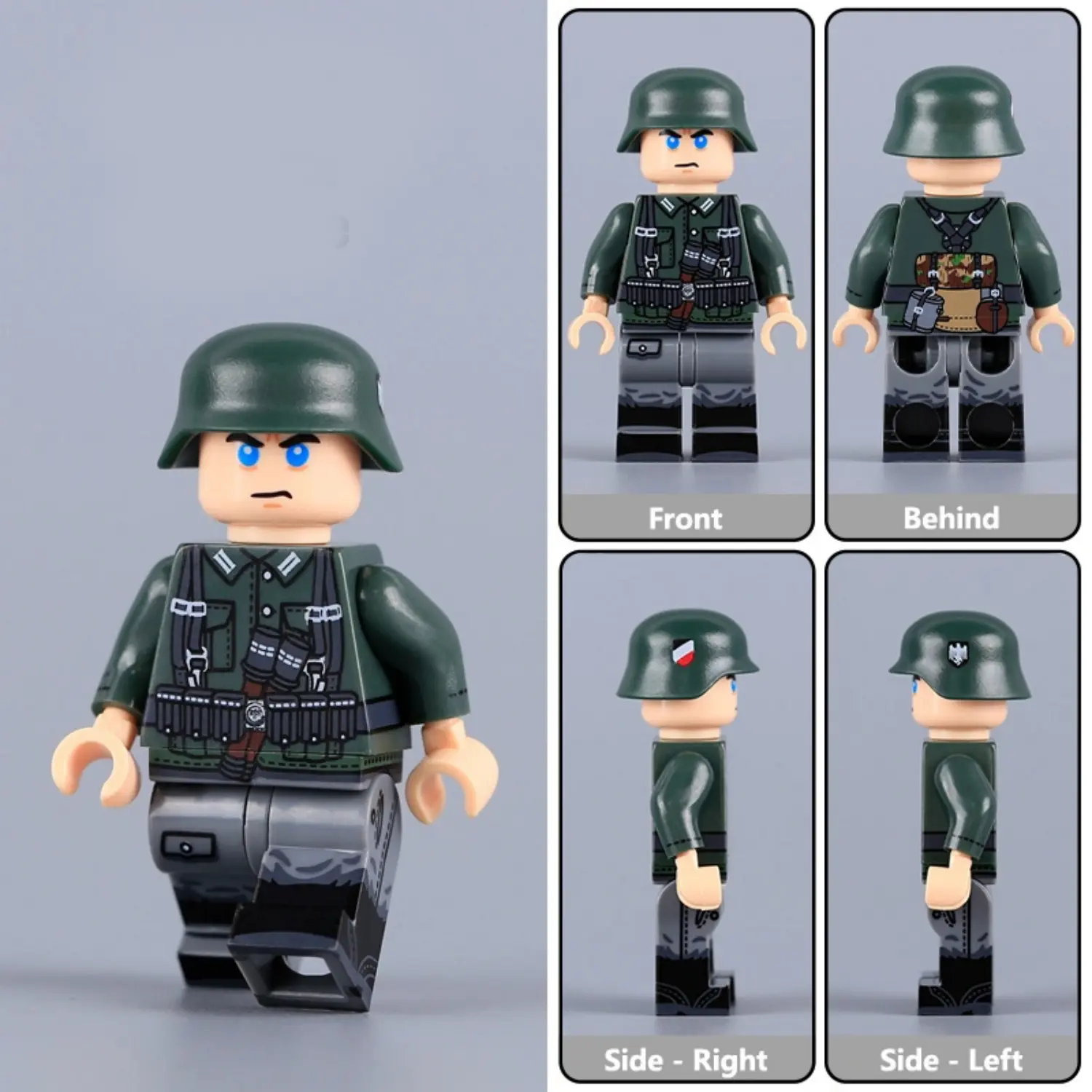 Minifigure - German Wehrmacht Infantry Squad Leader (or Assault Trooper) from the early stages of World War II (LEGO Compatible) Minifigure - German Wehrmacht Infantry Squad Leader (or Assault Trooper) from the early stages of World War II (LEGO Compatible)