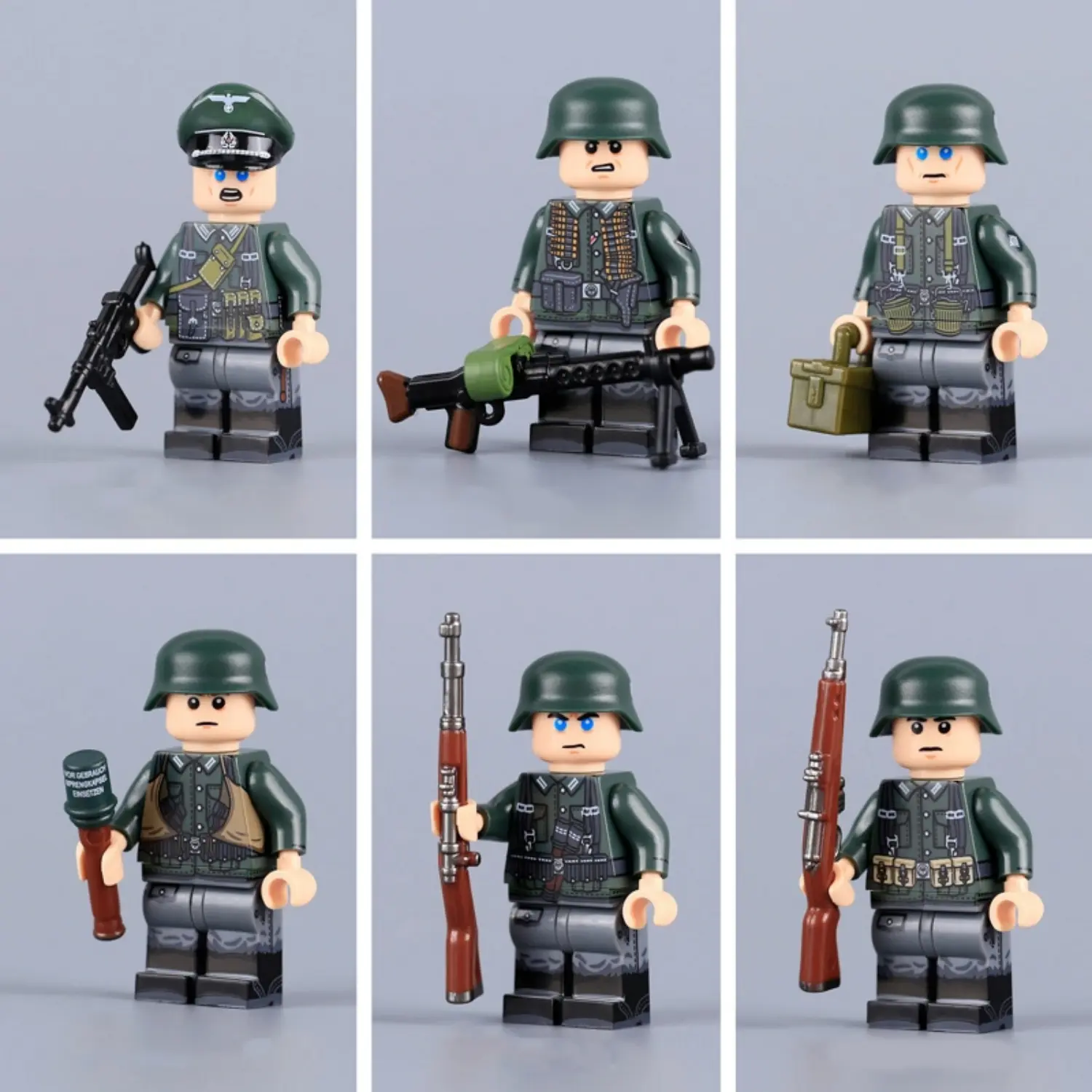 Minifigure - German infantry squad (Wehrmacht) from World War II (LEGO Compatible) 3 Minifigure - German infantry squad (Wehrmacht) from World War II (LEGO Compatible)