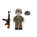 Late-War German Assault Trooper (Sturmsoldat) outfitted Leibermuster Camouflage uniform from World War II - Custom Printed Brick Block Figure