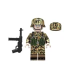 Late-War German Infantryman outfitted Leibermuster Camouflage uniform from World War II - Custom Printed Brick Block Figure