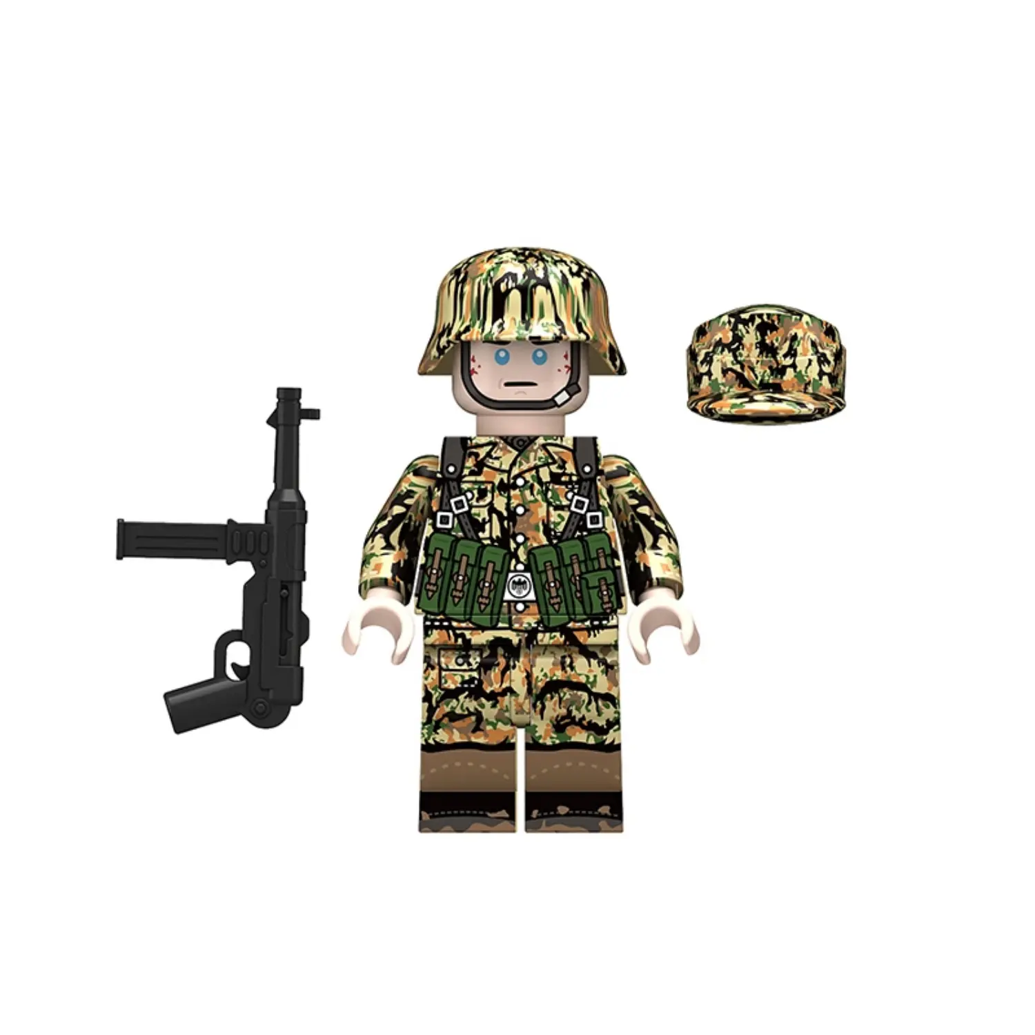 Minifigure - Late-War German Infantryman outfitted Leibermuster Camouflage uniform from World War II (LEGO Compatible) Minifigure - Late-War German Infantryman outfitted Leibermuster Camouflage uniform from World War II (LEGO Compatible)
