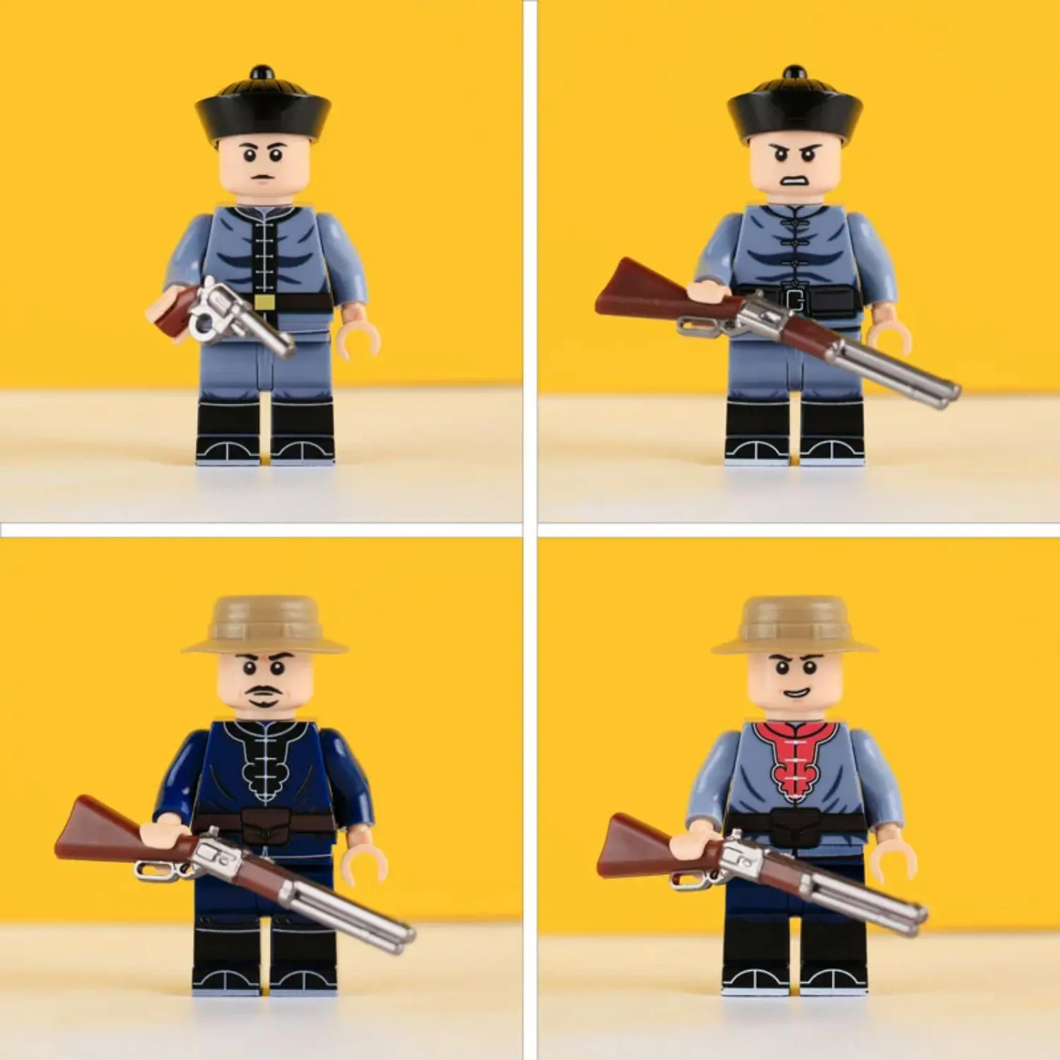 Minifigure – Late Qing Dynasty Military Squad (LEGO Compatible) holding guns Minifigure – Late Qing Dynasty Military Squad (LEGO Compatible) holding guns