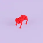 Military Mechanical Dog Robot Dog Bright Red - Custom Printed Brick Block Figure