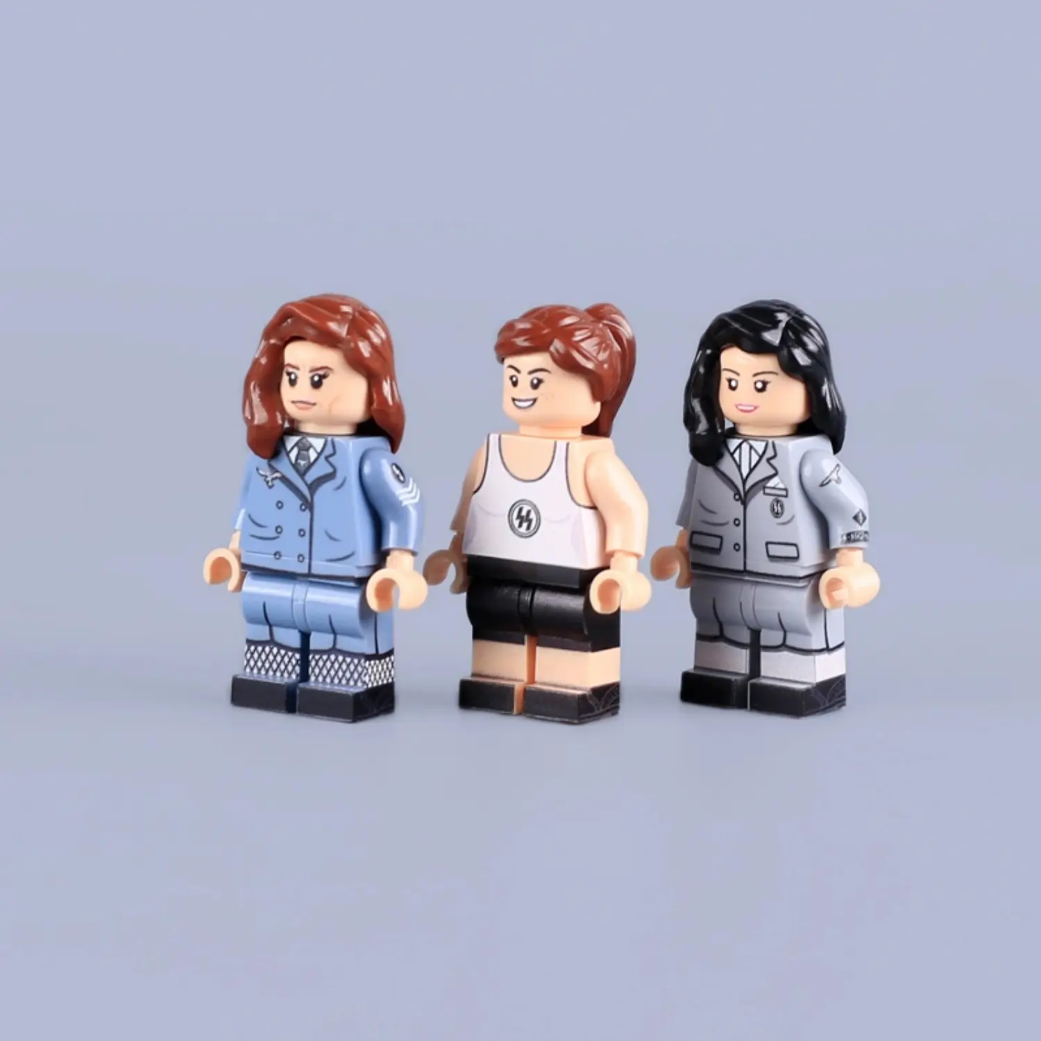the left side of Minifigure - German female auxiliary WWII (LEGO Compatible) Minifigure - German female auxiliary WWII (LEGO Compatible)