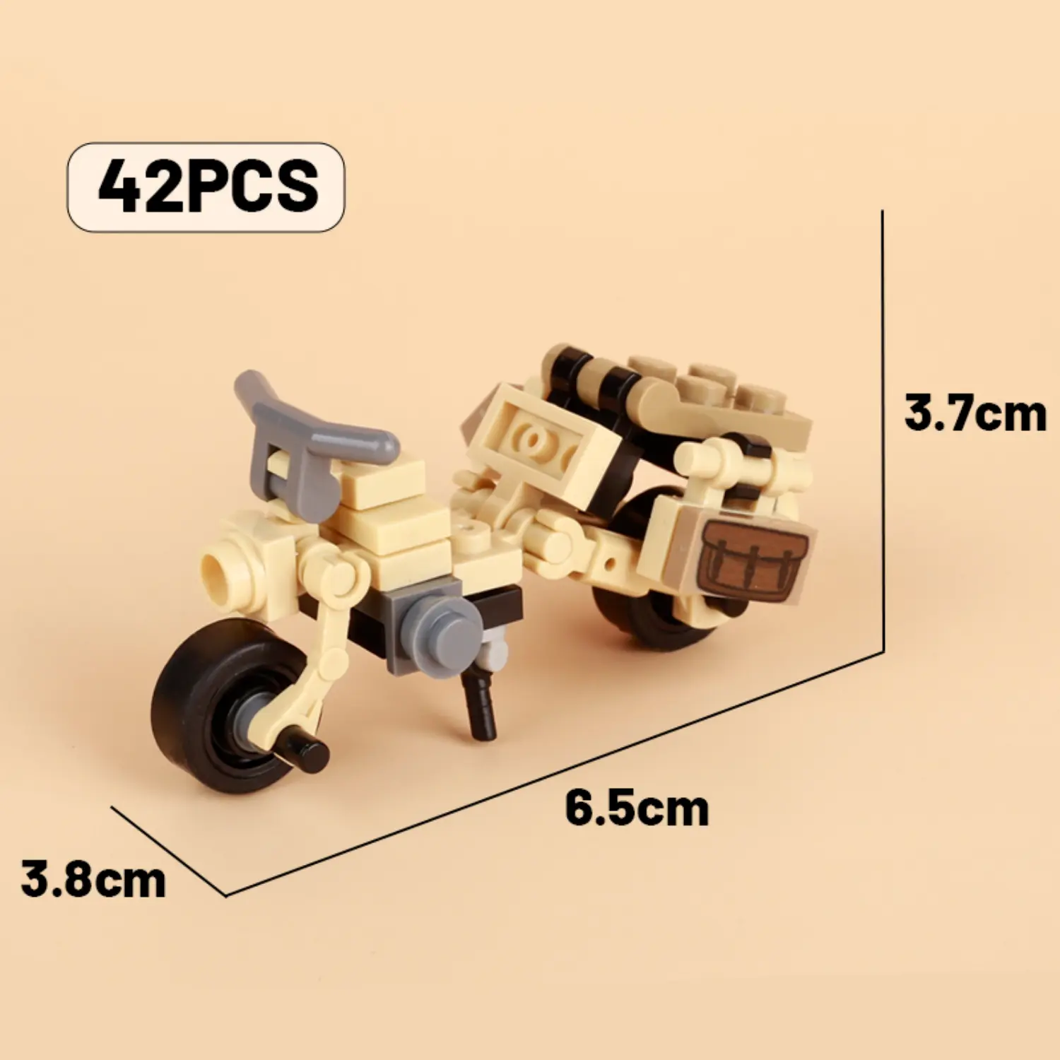 MOC – WWII German DKW NZ 350 Motorcycle (North African Campaign Edition) - Classic Size Building Blocks