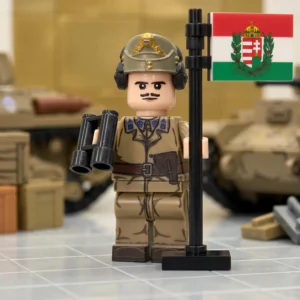 Captain Ervin Tarczay (hungarian Tank Ace) Custom Printed Brick Block Figure With State Flag Of Hungary (kingdom Of Hungary Variant) Assembly 2 Captain Ervin Tarczay (hungarian Tank Ace) Custom Printed Brick Block Figure With State Flag Of Hungary (kingdom Of Hungary Variant) Assembly 2