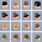 16-Piece WWII Military Headgear Pack - Custom 3D Printed Miniature Accessory Parts Pieces for Brick Block Figures