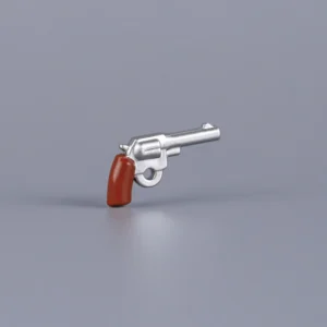 Custom Piece Miniature – Classic Western Revolver Colt SAA (Bright Silver & Wood Grip) – 3D Print for LEGO Minifigure Custom Piece Miniature – Classic Western Revolver Colt SAA (Bright Silver & Wood Grip) – 3D Print for LEGO Minifigure