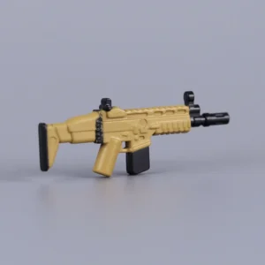 Custom Piece Miniature – FN SCAR-H Mk 17 Modular Rifle (Desert Tan & Black) – 3D Print for LEGO Minifigure Custom Piece Miniature – FN SCAR-H Mk 17 Modular Rifle (Desert Tan & Black) – 3D Print for LEGO Minifigure