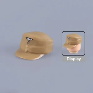 Custom Piece Miniature – German DAK M43 Field Cap (Tropical Cap) Desert Tan – 3D Print for LEGO minifigure