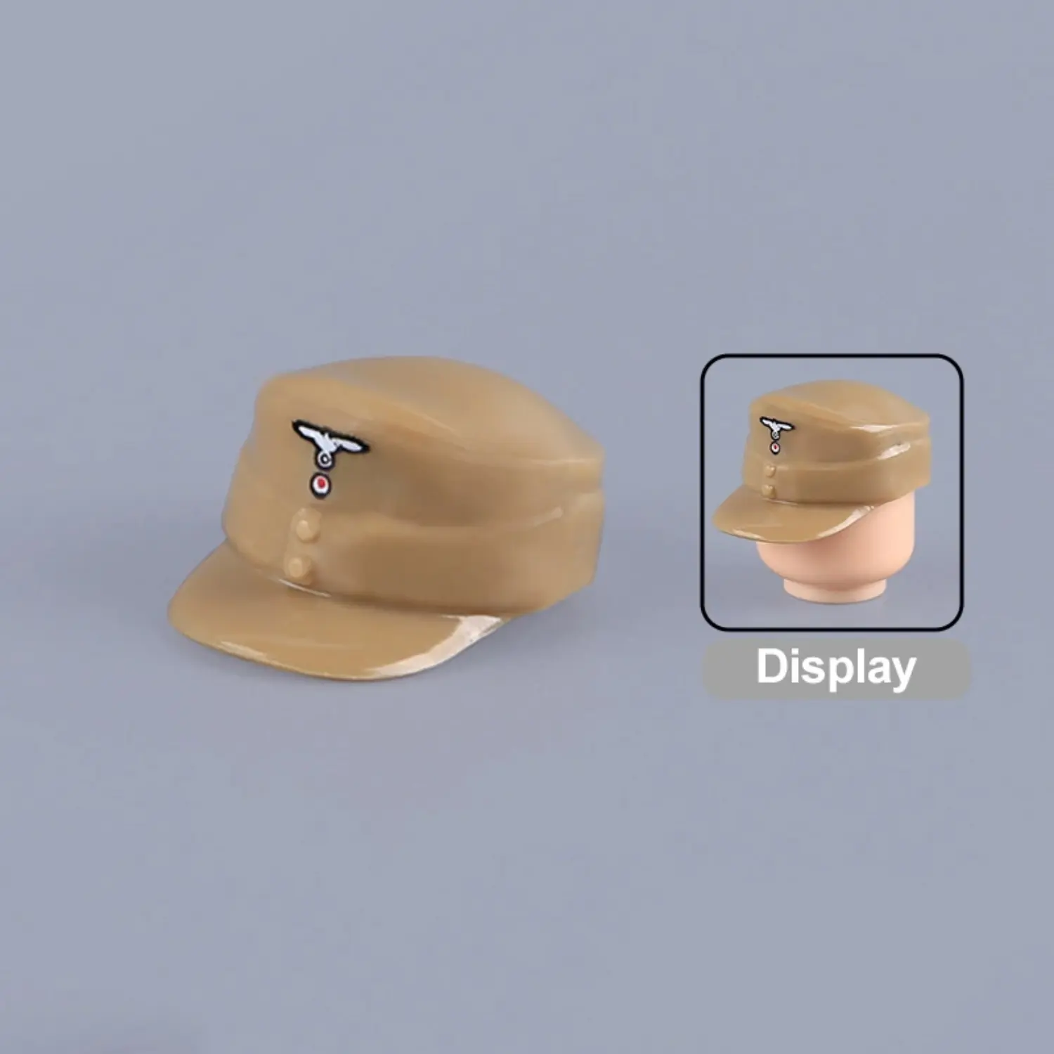 Custom Piece Miniature – German DAK M43 Field Cap (Tropical Cap) Desert Tan – 3D Print for LEGO minifigure Custom Piece Miniature – German DAK M43 Field Cap (Tropical Cap) Desert Tan – 3D Print for LEGO minifigure