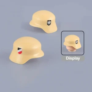 Custom Piece Miniature – German M35 Stahlhelm (Desert Tan with Double Decals) – 3D Print for LEGO minifigure Custom Piece Miniature – German M35 Stahlhelm (Desert Tan with Double Decals) – 3D Print for LEGO minifigure