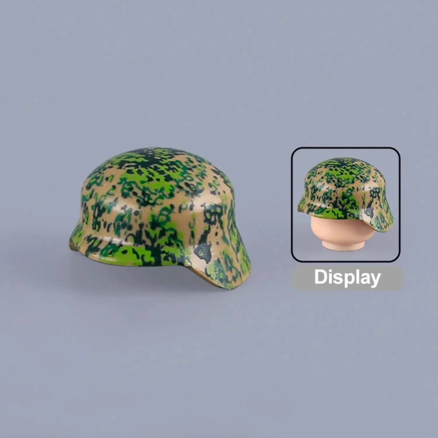 Custom Piece Miniature – German M35M42 Stahlhelm (Spring Green Camouflage Pattern) – 3D Print for LEGO minifigure Custom Piece Miniature – German M35M42 Stahlhelm (Spring Green Camouflage Pattern) – 3D Print for LEGO minifigure
