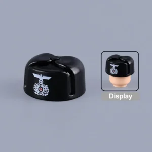 Custom Piece Miniature – German Panzer Winter Fur Cap (Pelzmütze) Black – 3D Print for LEGO minifigure
