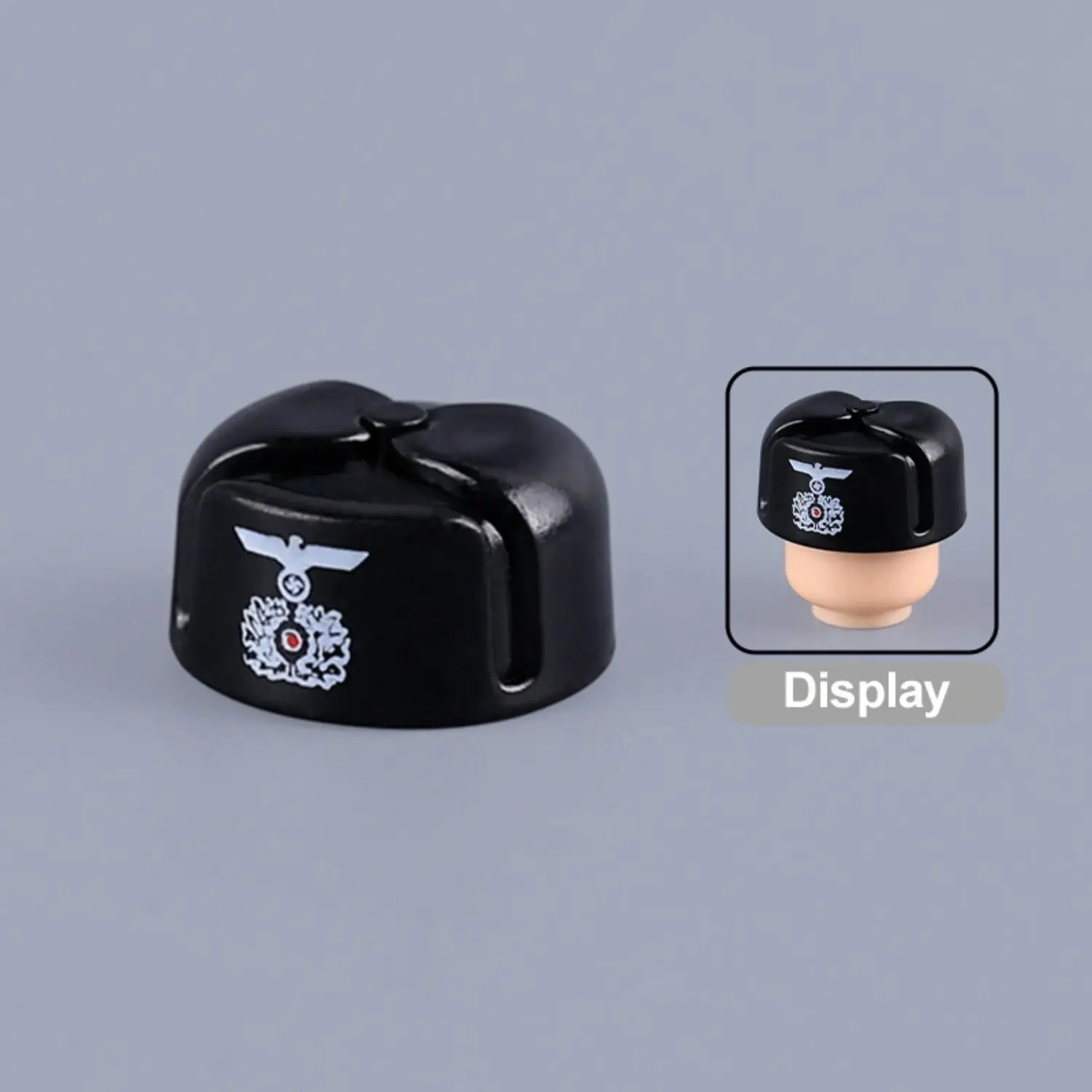 Custom Piece Miniature – German Panzer Winter Fur Cap (Pelzmütze) Black – 3D Print for LEGO minifigure