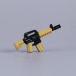 Tactical AR-15 Carbine with Carry Handle (Desert Tan & Black) - Custom 3D Printed Miniature Accessory Parts Pieces for Brick Block Figures