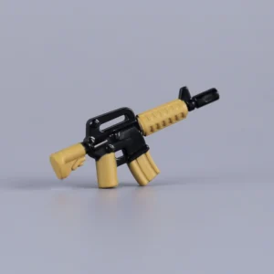 Custom Piece Miniature – Tactical AR-15 Carbine with Carry Handle (Desert Tan & Black) – 3D Print for LEGO Minifigure Custom Piece Miniature – Tactical AR-15 Carbine with Carry Handle (Desert Tan & Black) – 3D Print for LEGO Minifigure