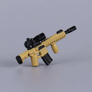 Custom Piece Miniature – Tactical M27 IAR with Vertical Grip & Scope (Desert Tan & Black) – 3D Print for LEGO Minifigure Custom Piece Miniature – Tactical M27 IAR with Vertical Grip & Scope (Desert Tan & Black) – 3D Print for LEGO Minifigure