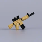 Tactical M4 Carbine with Optical Sight (Desert Tan & Black) - Custom 3D Printed Miniature Accessory Parts Pieces for Brick Block Figures
