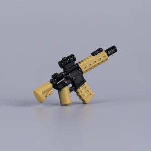 Custom Piece Miniature – Tactical M4 Carbine with Red Dot Sight (Desert Tan & Black) – 3D Print for LEGO Minifigure Custom Piece Miniature – Tactical M4 Carbine with Red Dot Sight (Desert Tan & Black) – 3D Print for LEGO Minifigure