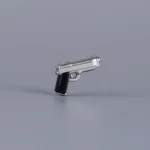 Tactical M9 Pistol (Silver & Black) - Custom 3D Printed Miniature Accessory Parts Pieces for Brick Block Figures