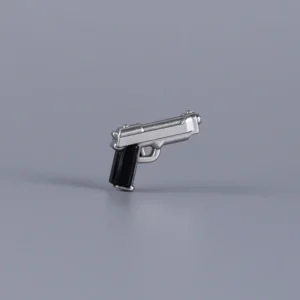 Custom Piece Miniature – Tactical M9 Pistol (Silver & Black) – 3D Print for LEGO Minifigure Custom Piece Miniature – Tactical M9 Pistol (Silver & Black) – 3D Print for LEGO Minifigure