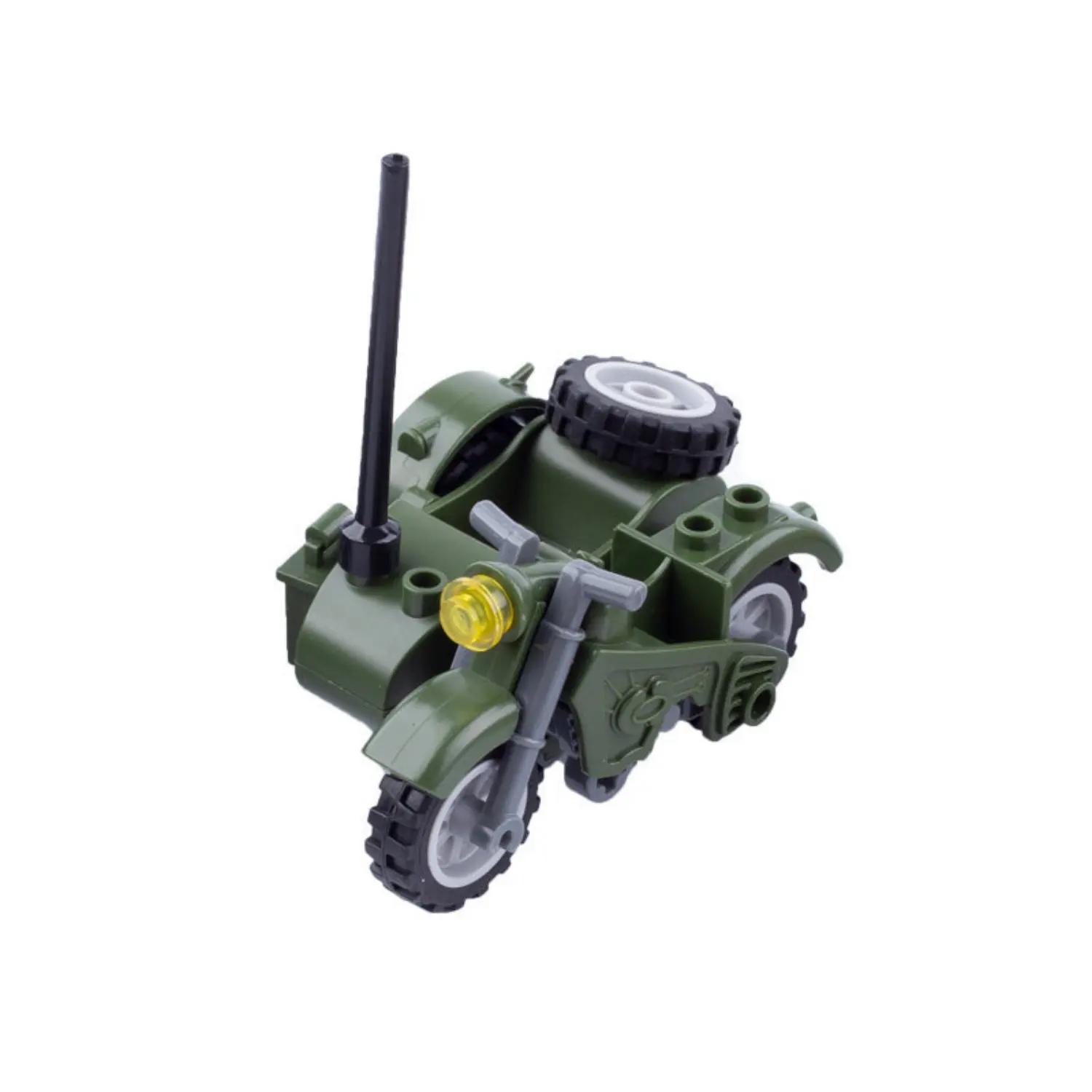 MOC - Army Green Military Motorcycle with Sidecar Combination (LEGO Compatible) MOC - Army Green Military Motorcycle with Sidecar Combination (LEGO Compatible)