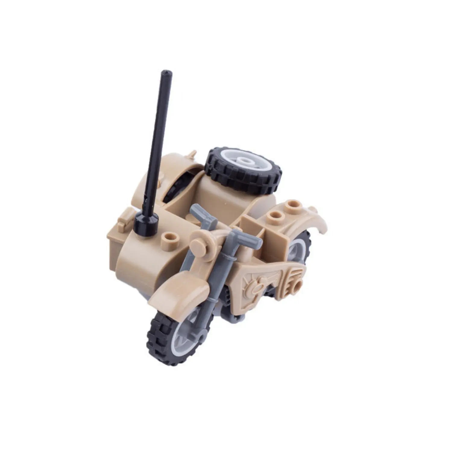 MOC - Desert Tan Military Motorcycle with Sidecar Combination (LEGO Compatible) MOC - Desert Tan Military Motorcycle with Sidecar Combination (LEGO Compatible)