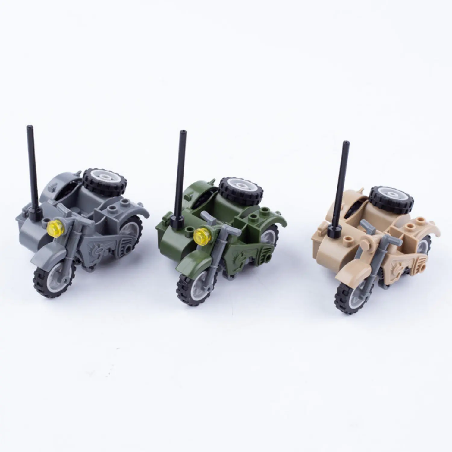 MOC - Military Sidecar Motorcycle Trio (Reconnaissance Squadron Set) (LEGO Compatible) MOC - Military Sidecar Motorcycle Trio (Reconnaissance Squadron Set) (LEGO Compatible)