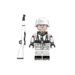 German Wehrmacht Winter Infantryman / Rifleman (Equipped with Kar98k Rifle and Iron Cross) WWII - Custom Printed Brick Block Figure
