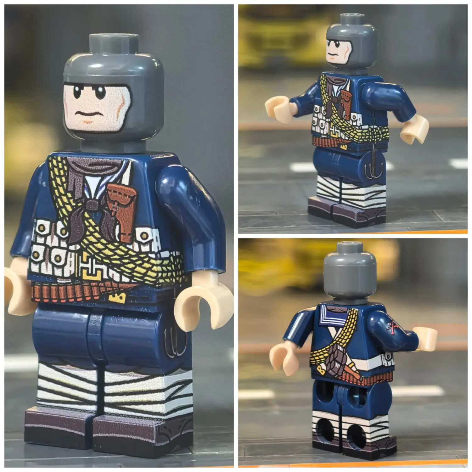 Minifigure - Royal Naval Division (RND) Assault Trooper Combat Engineer(The Bluejacket Trench Raider) WWI (LEGO Compatible)
