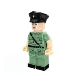 Classic Hong Kong Police Officer (Vintage Green Uniform) - Custom Printed Brick Block Figure