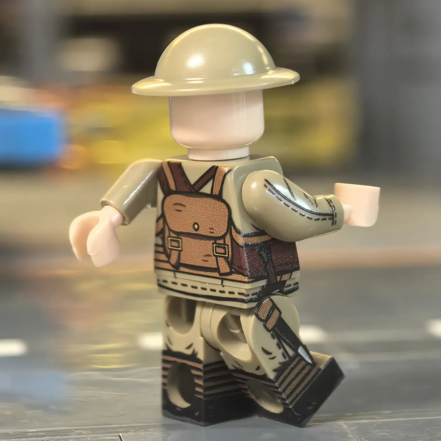 the back side of the Minifigure - British Army Infantryman (Tommy) – 1917 Late War Pattern WWI (LEGO Compatible) the back side of the Minifigure - British Army Infantryman (Tommy) – 1917 Late War Pattern WWI (LEGO Compatible)